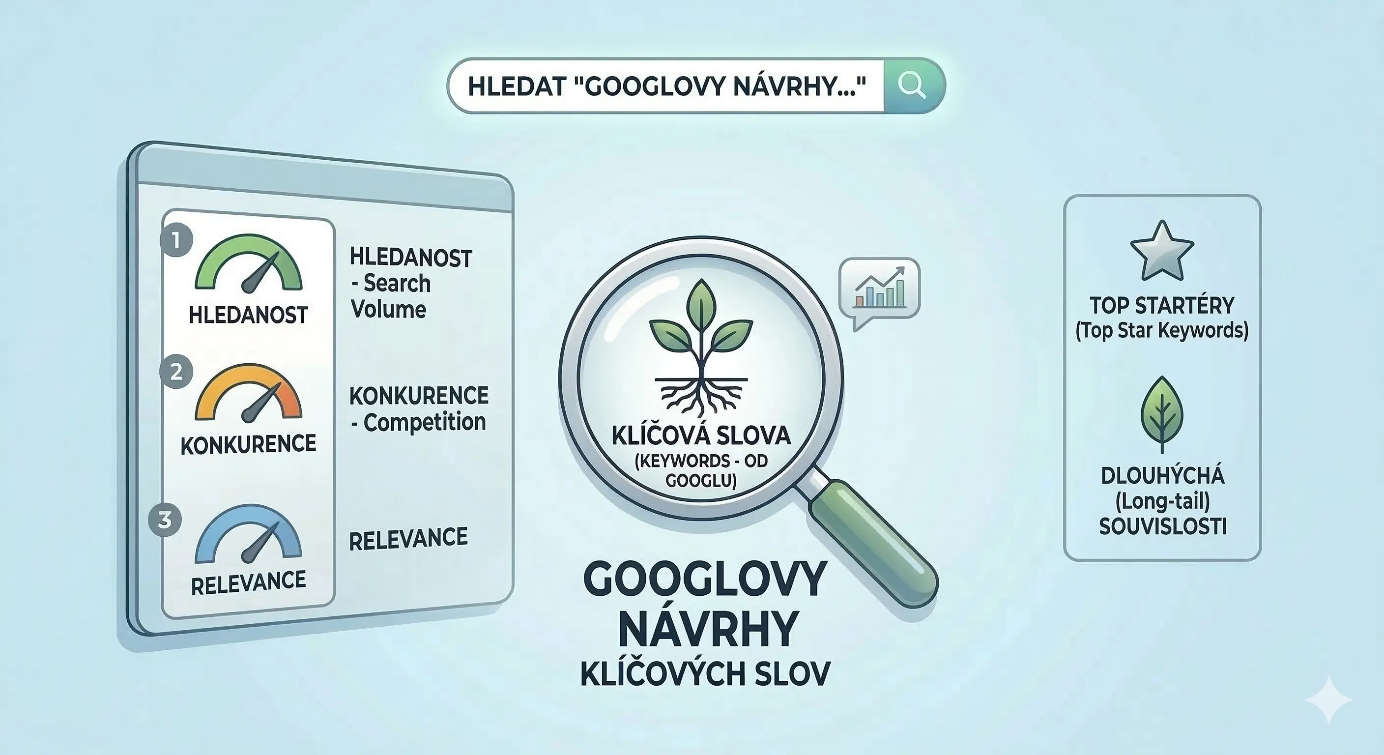 Návrhy klíčových slov od Googlu